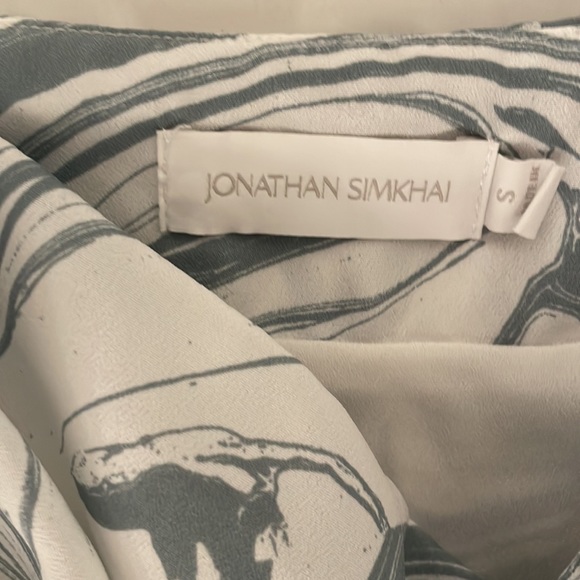 JONATHAN SIMKHAI MELLIE MARBLE PRINT MIDI DRESS - Picture 4 of 5